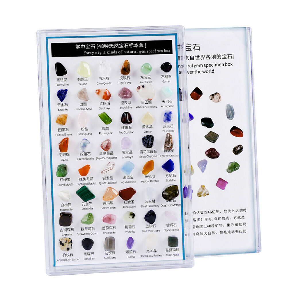 48 Pieces / Box Natural Mineral Specimen Gift Polished Stone Stones