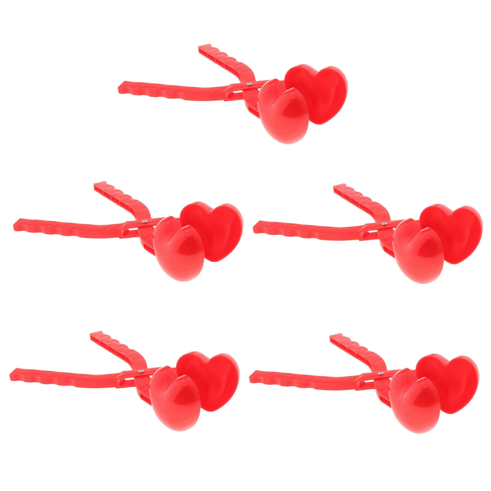 5x Heart Shaped Snow Ball Maker Kids Children Beach Sand Mold Snowball
