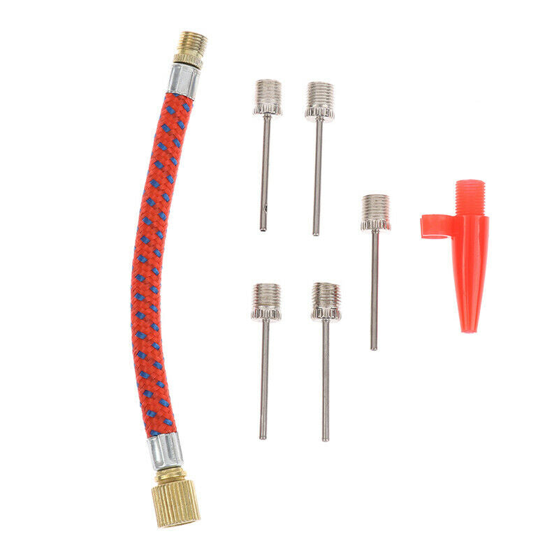 7Pcs Inflating Needle Kits Needle Hose Sports Ball Bike Tire Tube Inflator  Qx