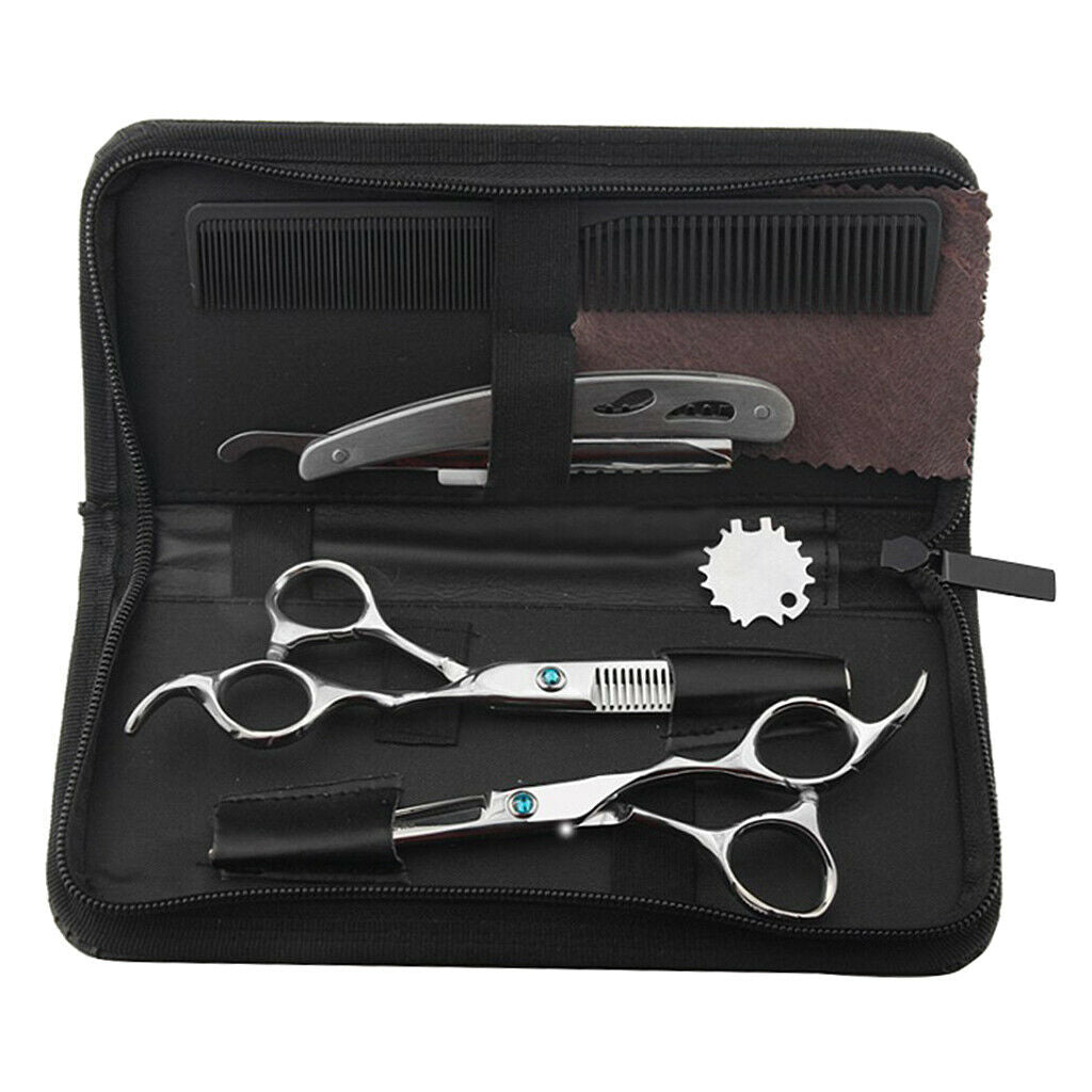 Pack of 7 Stainless Steel Hairdressing Scissors Kit Hair Cutting Shears