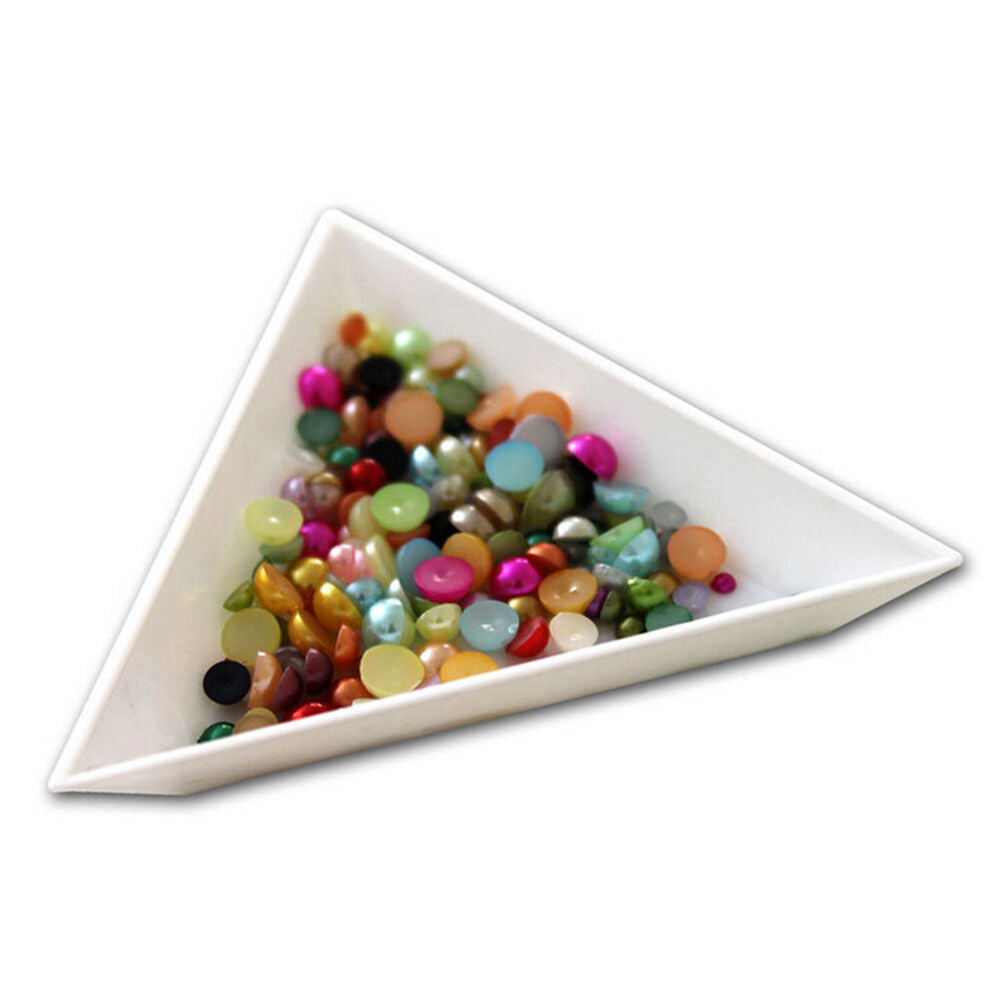 4X Container Holder Triangle Phone / Craft / Nail Art / Rhinestones Gems Be T Ad