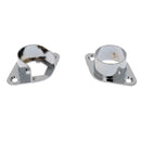 25mm Metal Curtain Pole Wall Recess Bracket Curtain Rods Finials - 2Pcs - High