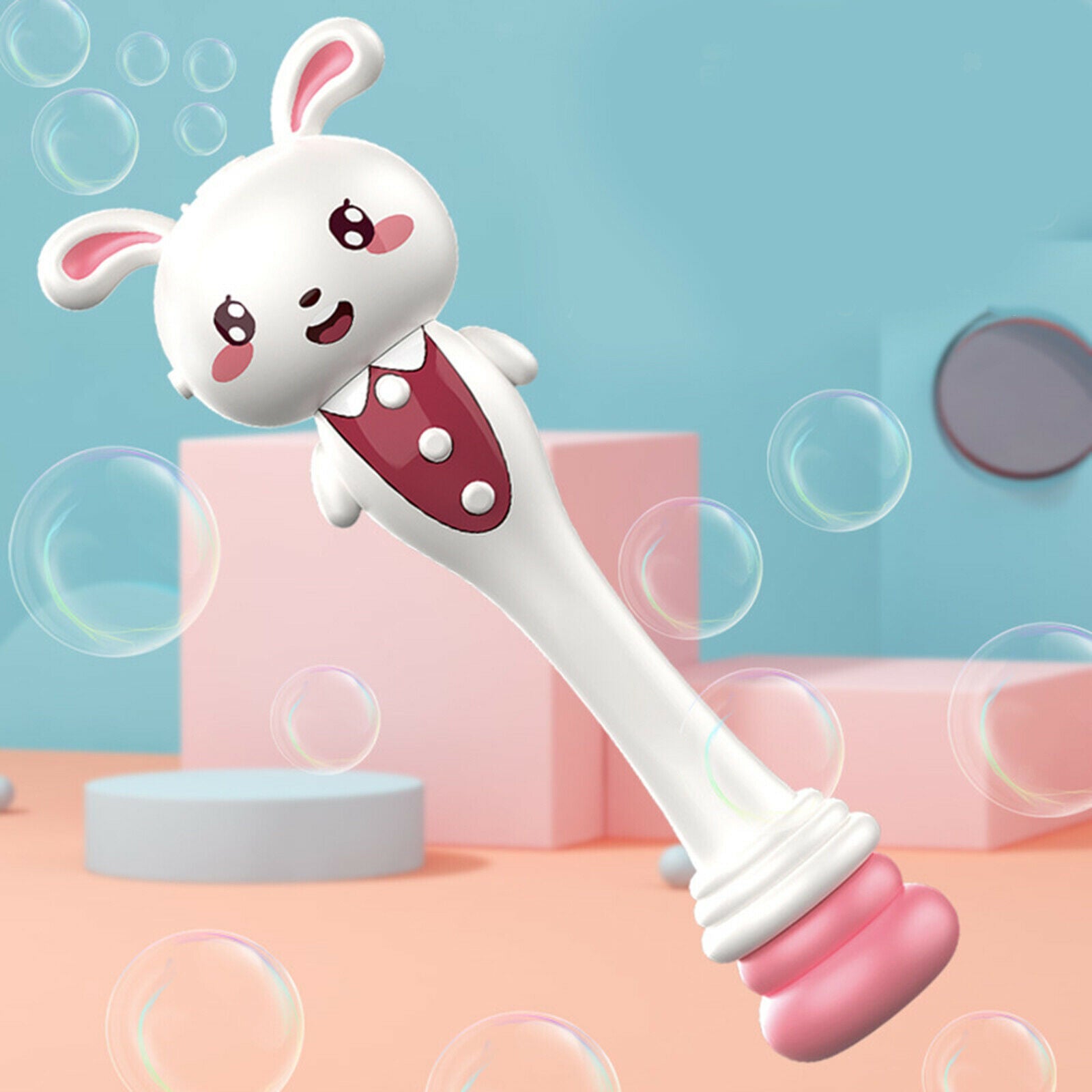 Bubble Machine Wand Handheld Automatic Bubble Blower Toys Light&Music Rabbit