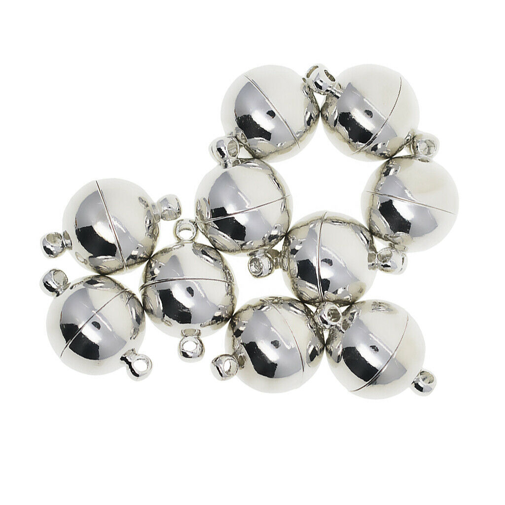10Sets Smooth Round Ball Magnetic Clasp Closure Bracelet Necklace Connectors