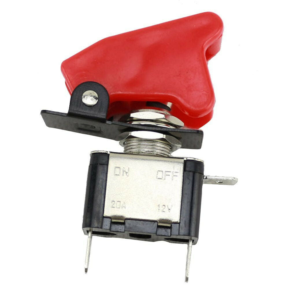 5Pcs 12V 20A Red Cover LED Rocker Toggle Switch SPST ON/OFF Car Truck Boat 2Pin