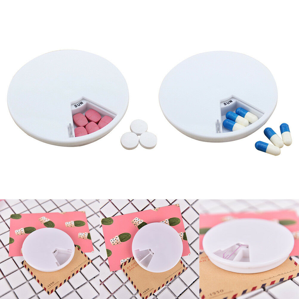 7days Pill Box Organizer Travel Portable Pill Case Rotate*Medicine Dispen.l8