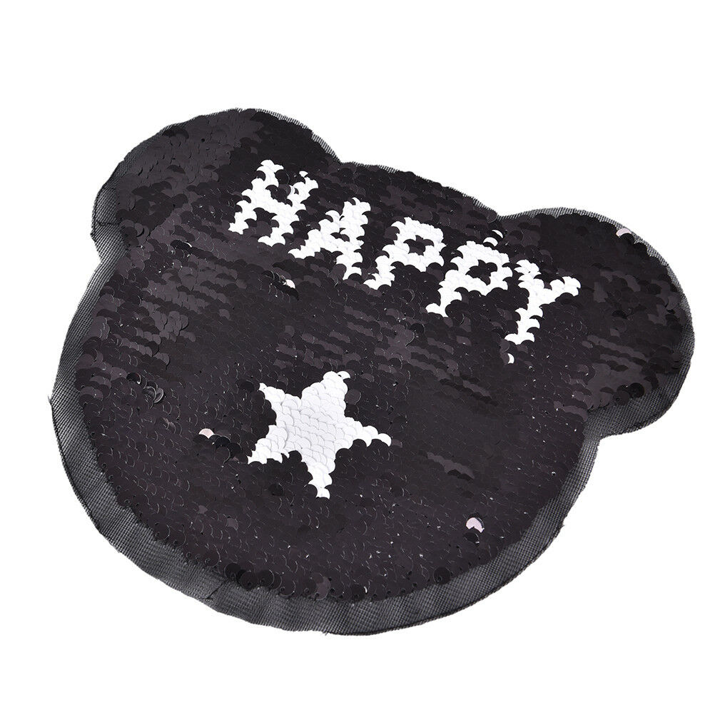 Panda Reversible Change Color Sequins Sew On Patches For Clothes Diy Craf.l8