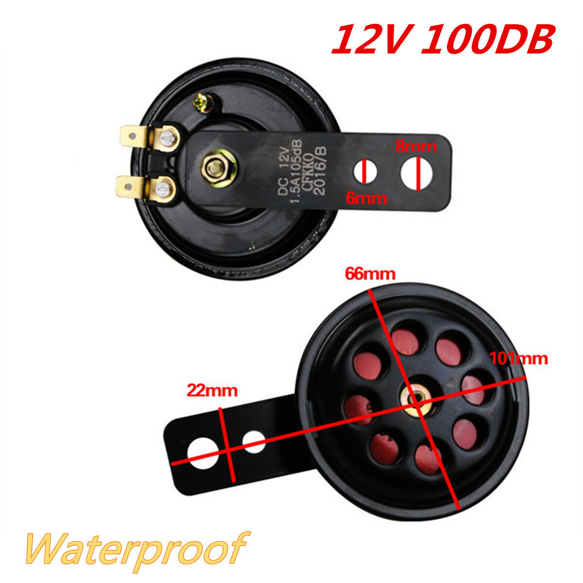 12V Metal Motorcycle Car Truck Electric Horn 100DB Loud Sound Speaker Waterproof