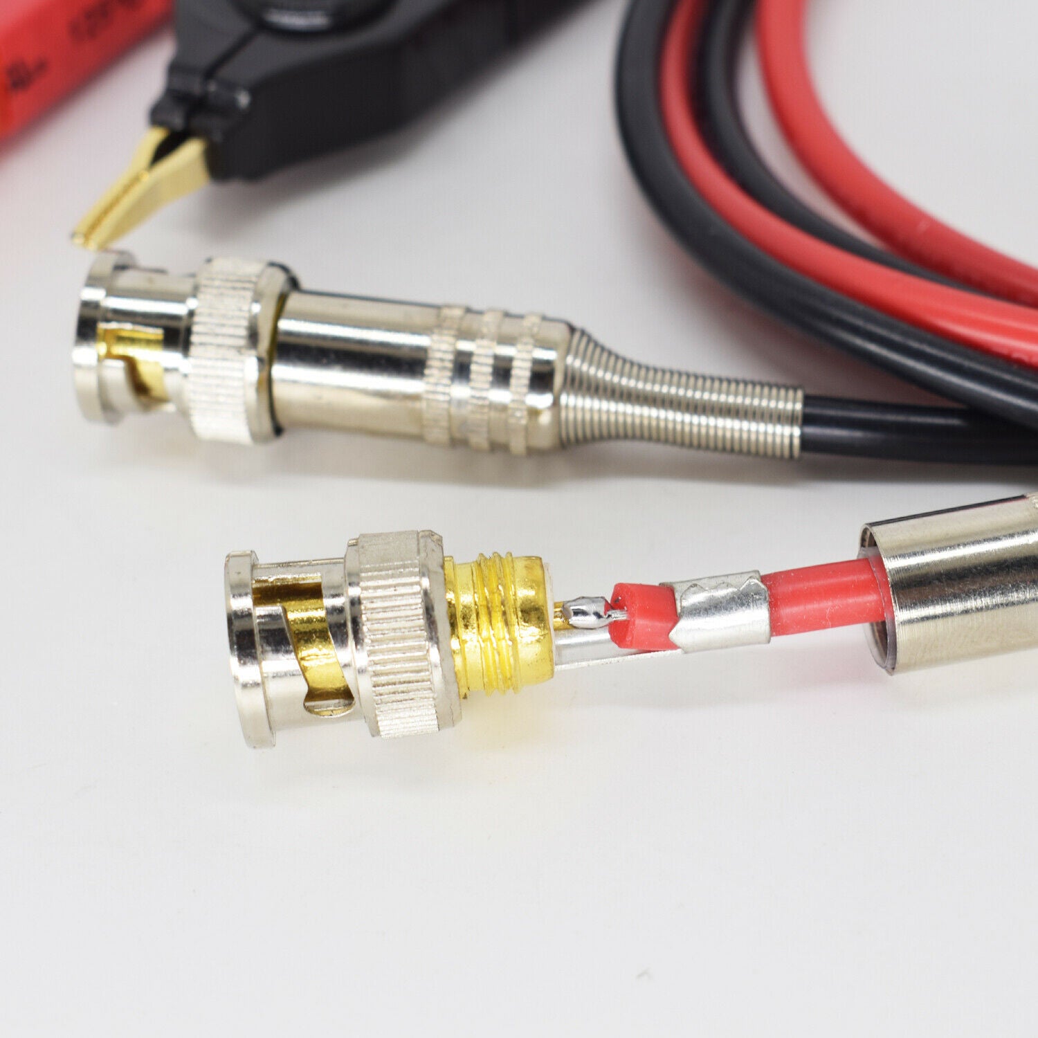 1pair 1.2M/4FT BNC Male To Kelvin Clip for LCR Meter Probe Test Cable R+B