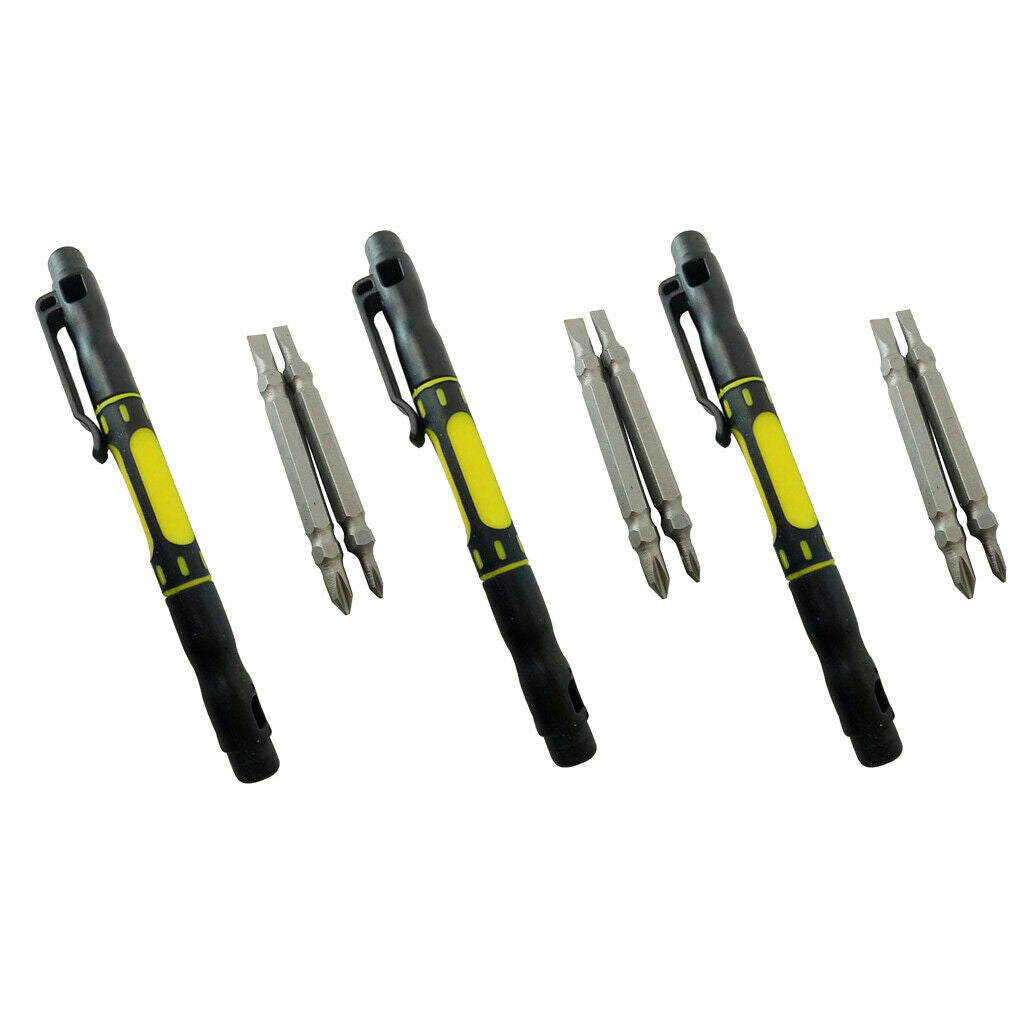 3pcs Steel 4 in 1 Bi-Material  Screwdriver Set Handy Repair Tools Kit