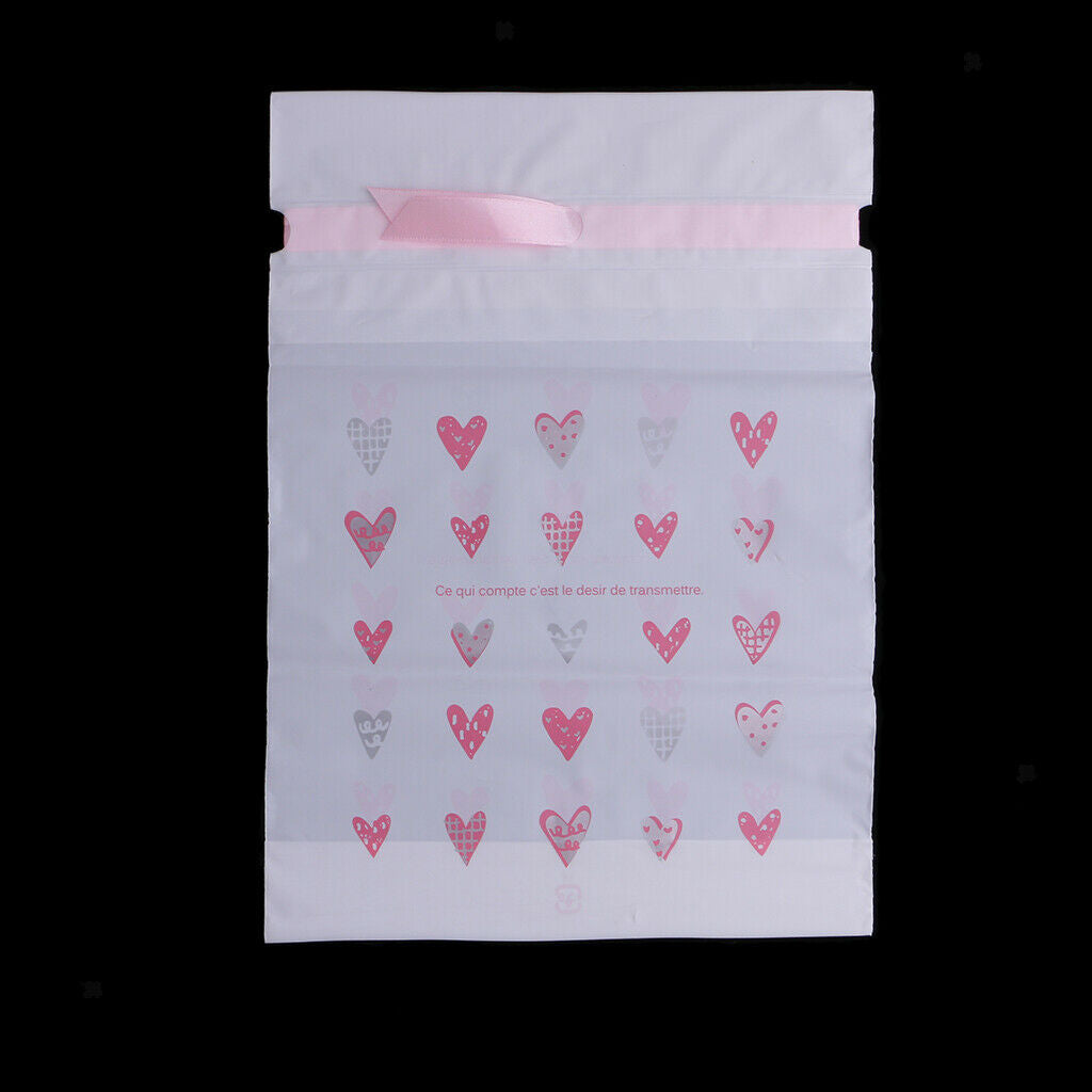 10 Pcs Pink Heart Favor Bags Drawstring Pouch Jewelry Wedding Party Bags