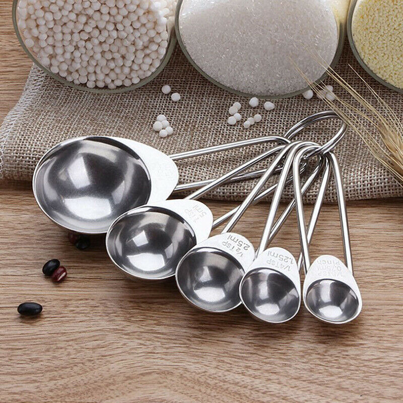 5Pcs/Set Stainless Steel Measuring Cup Kitchen Scale Measuring Spoons Sco.l8