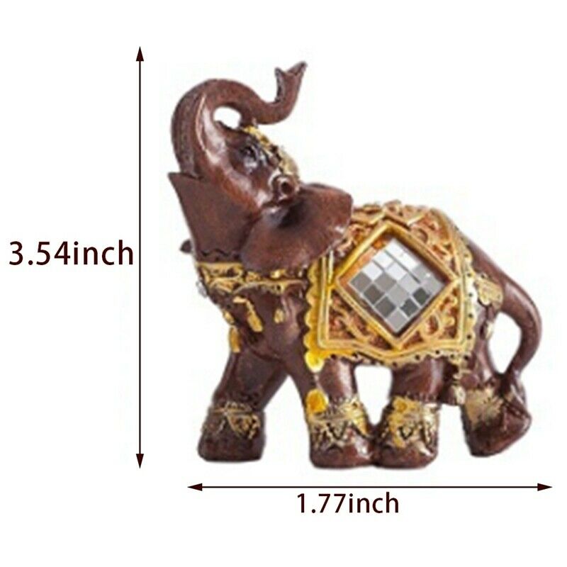 Home Decor Wood Grain Elephant Desktop Statue Lucky Feng Shui Sculpture WealG2T3