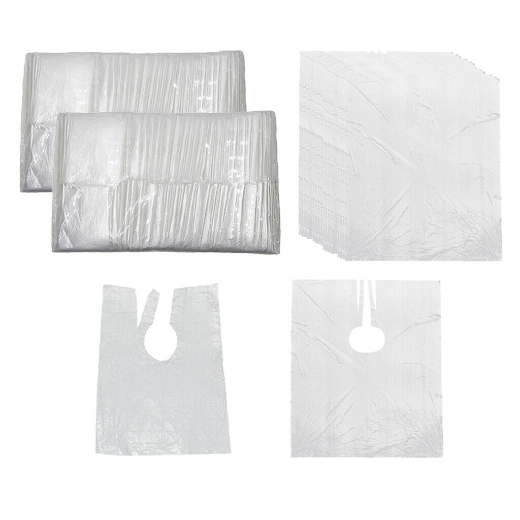 250x Disposable Hair Cutting Cape Gown Unisex Capes Apron Gowns Hairdressing