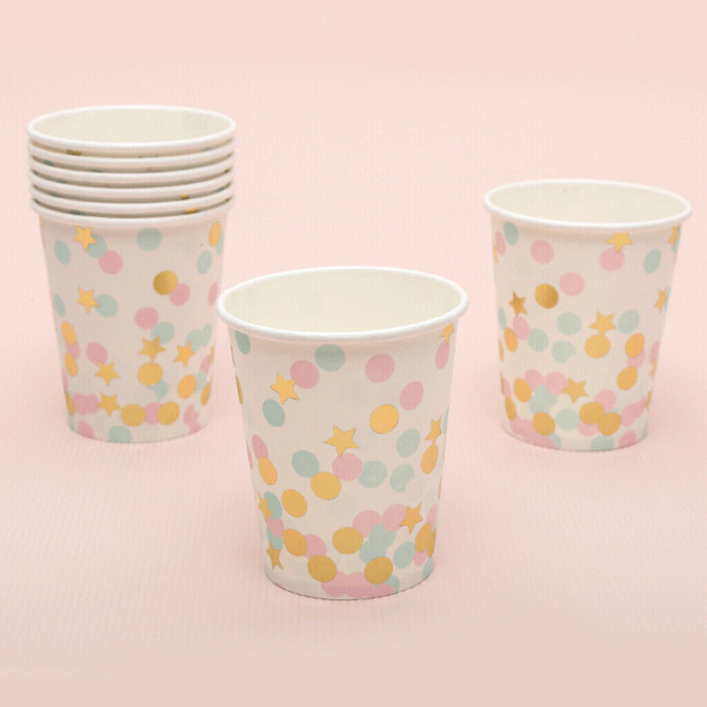 80pcs Paper Disposable Cups & Plate Tableware Dinnerware for BBQ Catering