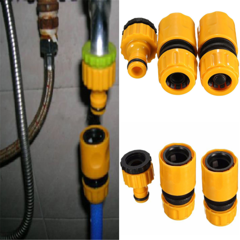 3Pcs 1/2" 3/4"" Hose Pipe Fitting Set Quick Garden Water Connector Adapters Kit
