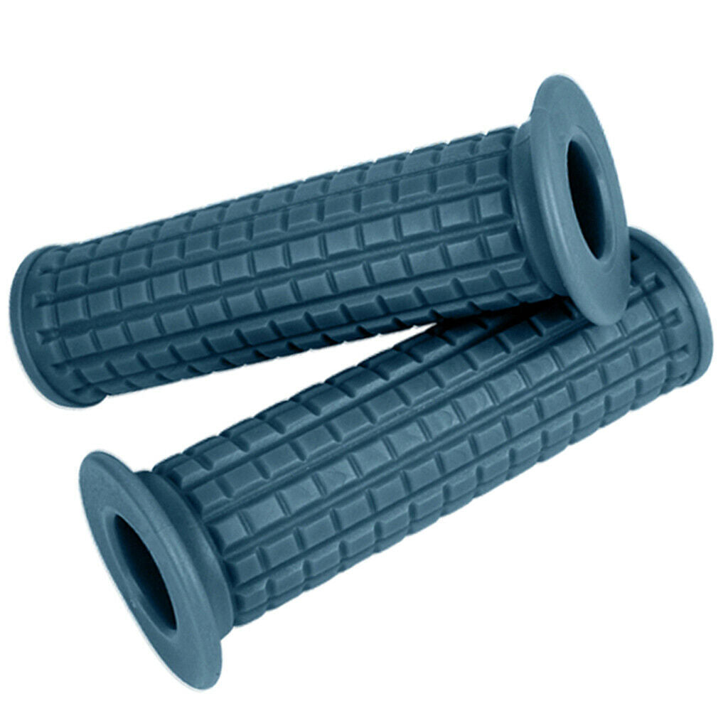 Universal Motorcycle 22/24MM HandleBar Hand Grip Retro Handlebar Gray-blue