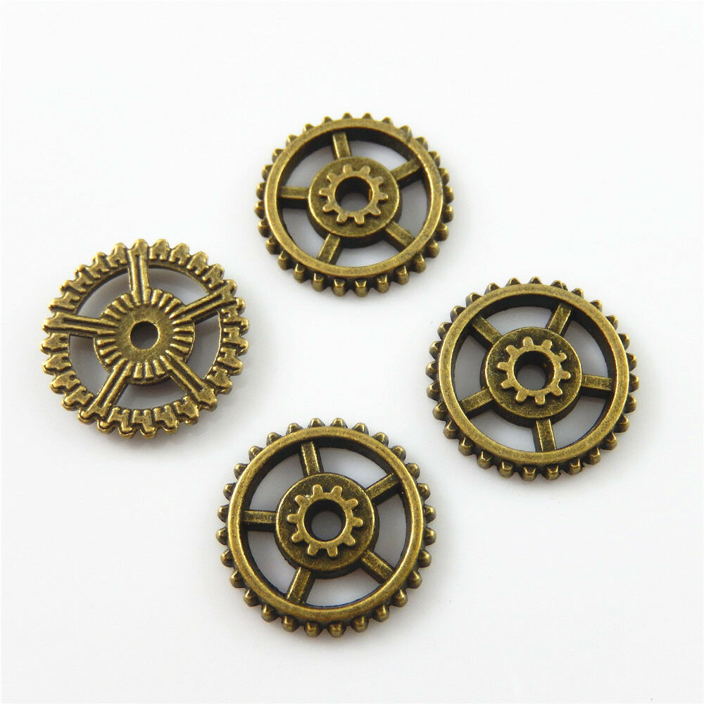 25 pcs Retro Bronze Gear Alloy Charm Steampunk Cogs For Pendant DIY Craft 18*3mm