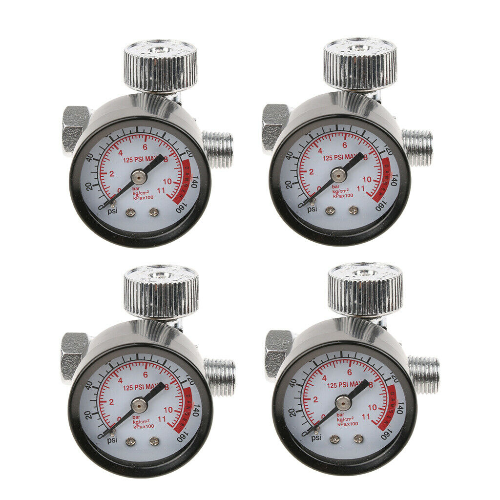 4x 1/4 Spray Gun Air Regulator with Pressure Gauge and Valve Pressure Switch