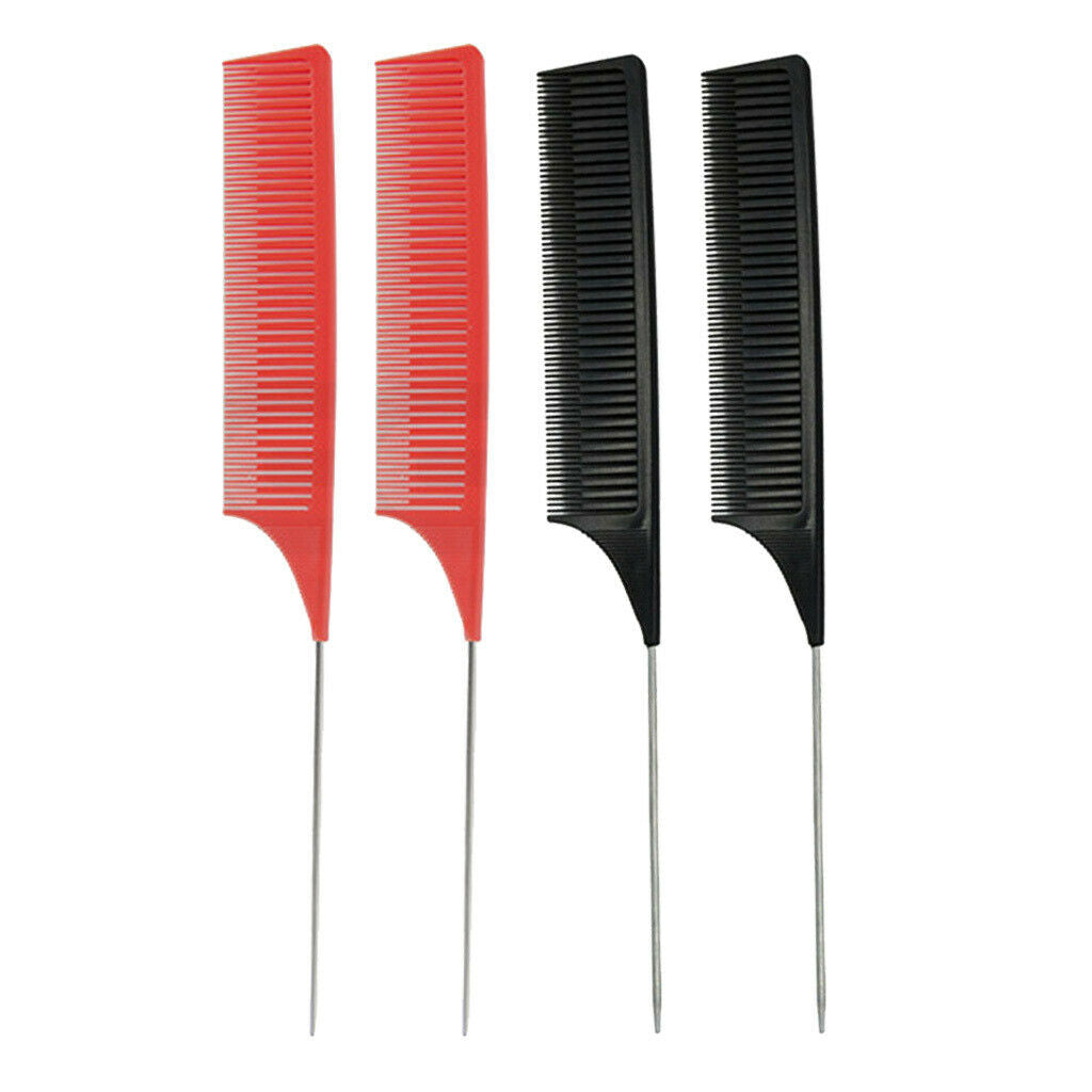 4x Salon Styling Hairdressing Pin Tail Cutting Detangling Frizz Free Combs