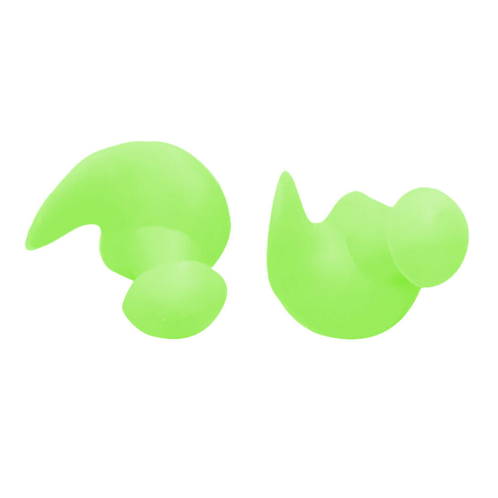 2X Swimming Ear Plug Diving Earplug Shower Noise Cancelling with Case Green