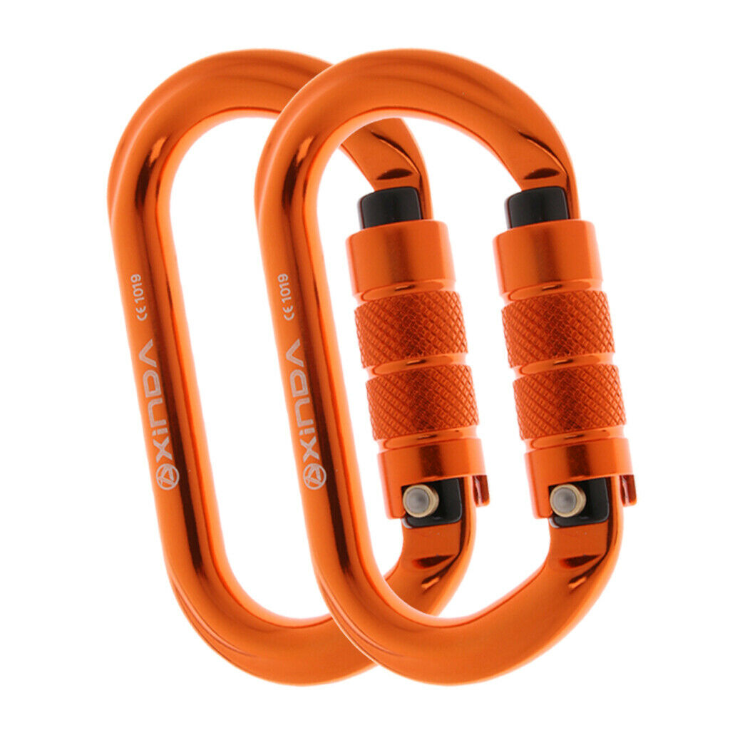 2Pcs Carabiner Climbing Safety Aluminum Hook Lock Buckle Rings Climbing
