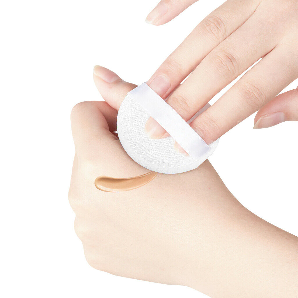 of 10 Round Cosmetic Blusher Finished Powder Foundation Puff 2.3'' White