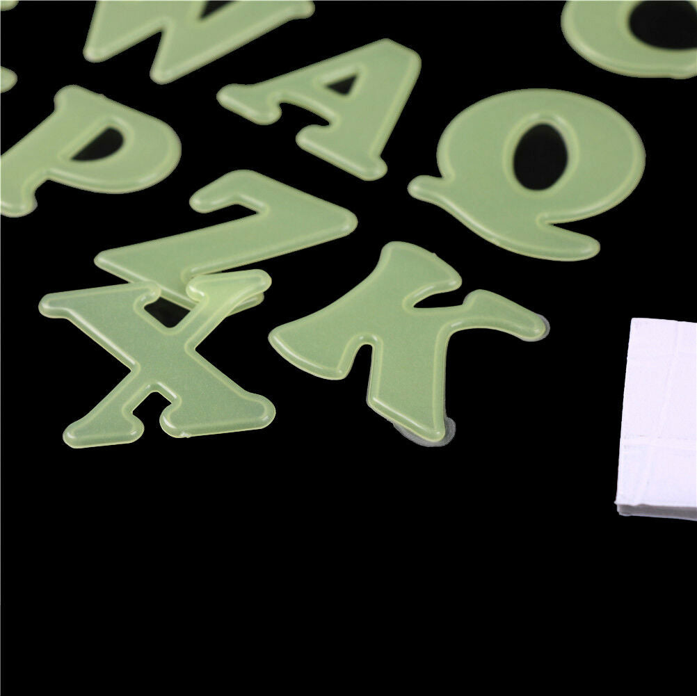 26pcs Glow In The Dark English Letter Luminous Stickers Kids Bedroom Deca.l8