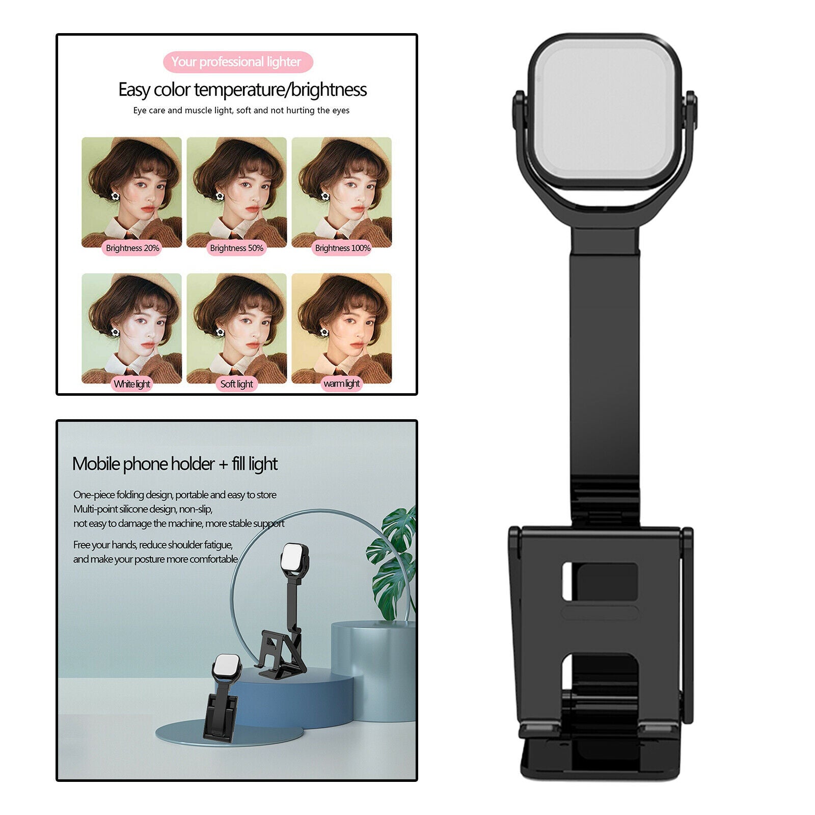 Universal Mobile Phone Tablet Desk Stand Adjustable Bracket Holder Foldable