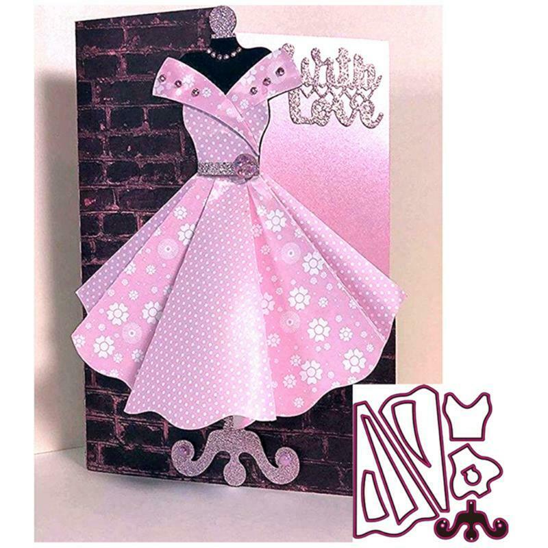 Dress Metal Cutting Dies Stencil DIY Scrapbooking Album Paper Card Template Mold