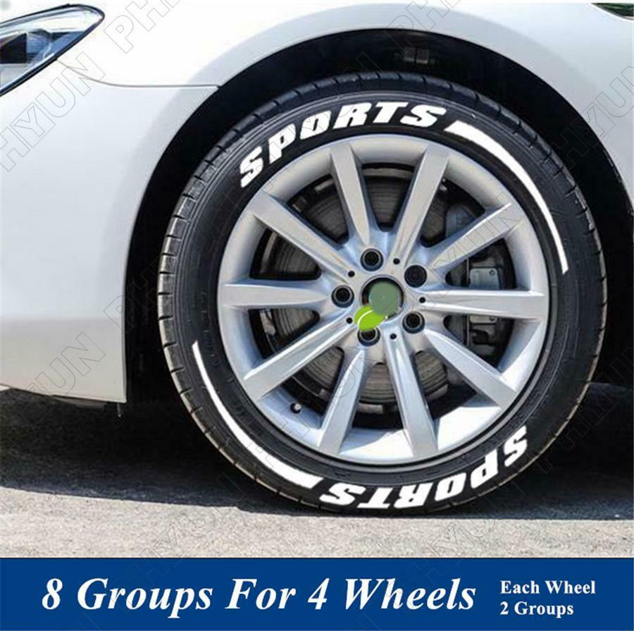 8 Groups Sports Blade Night Reflective Permanent Lettering Wheel Tire Stickers