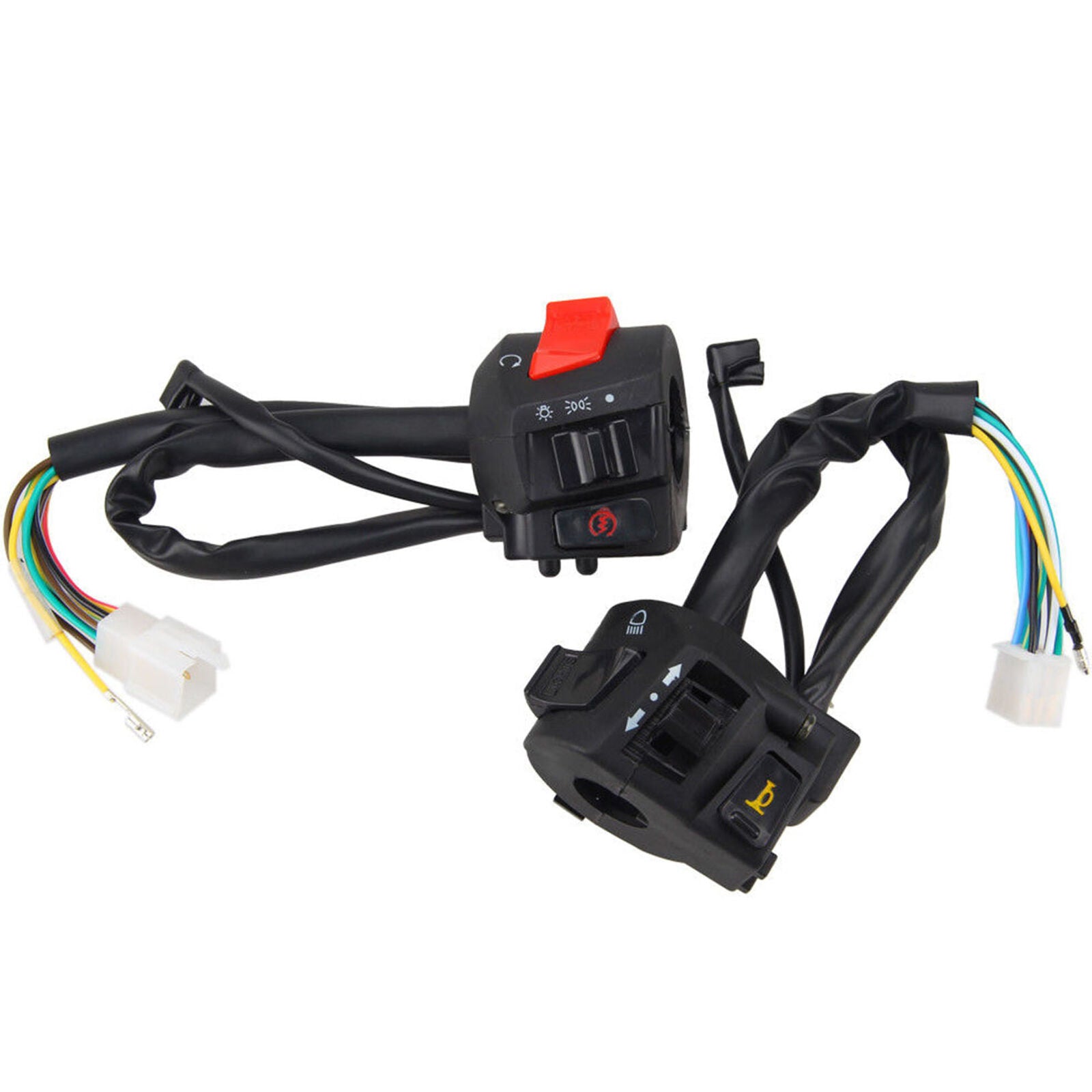 2X Motorcycle 7/8" Handlebar Headlight Horn Turn Signal Electrical Start Switch