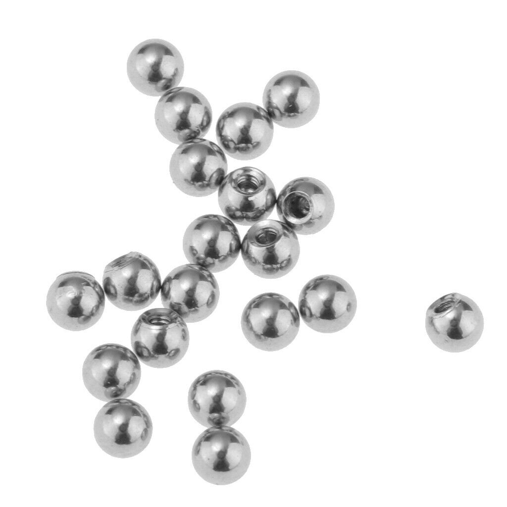 40 PCS Stainless Steel Piercing Jewelry Replacement Ball 1.2X3mm