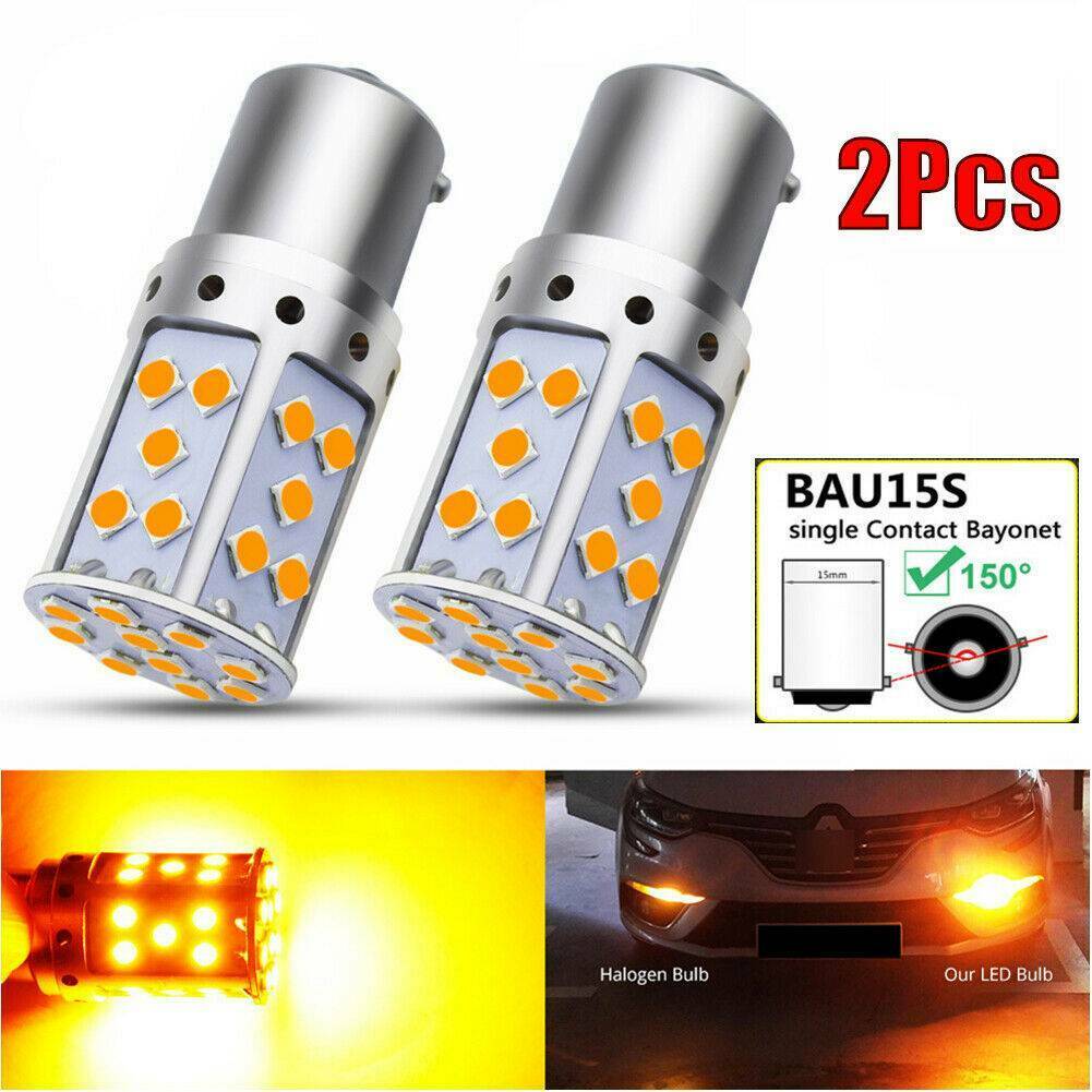 2Pcs Amber BAU15S 7507 PY21W 1156PY Canbus 3030 LED Bulbs Car Turn Signal Light