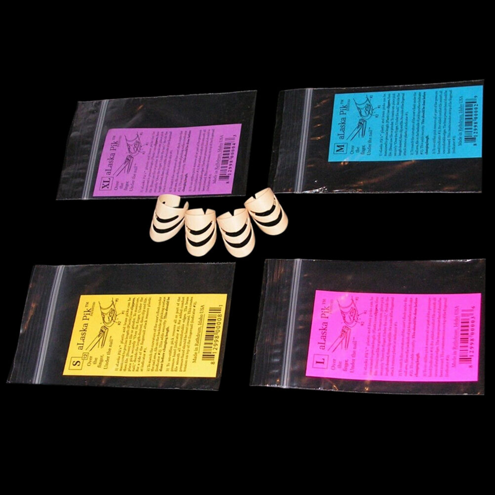 4Pcs Guitar/Stringed Instr Finger Guitar-String Picks Size 3 M+1 L 12MM/1.l8