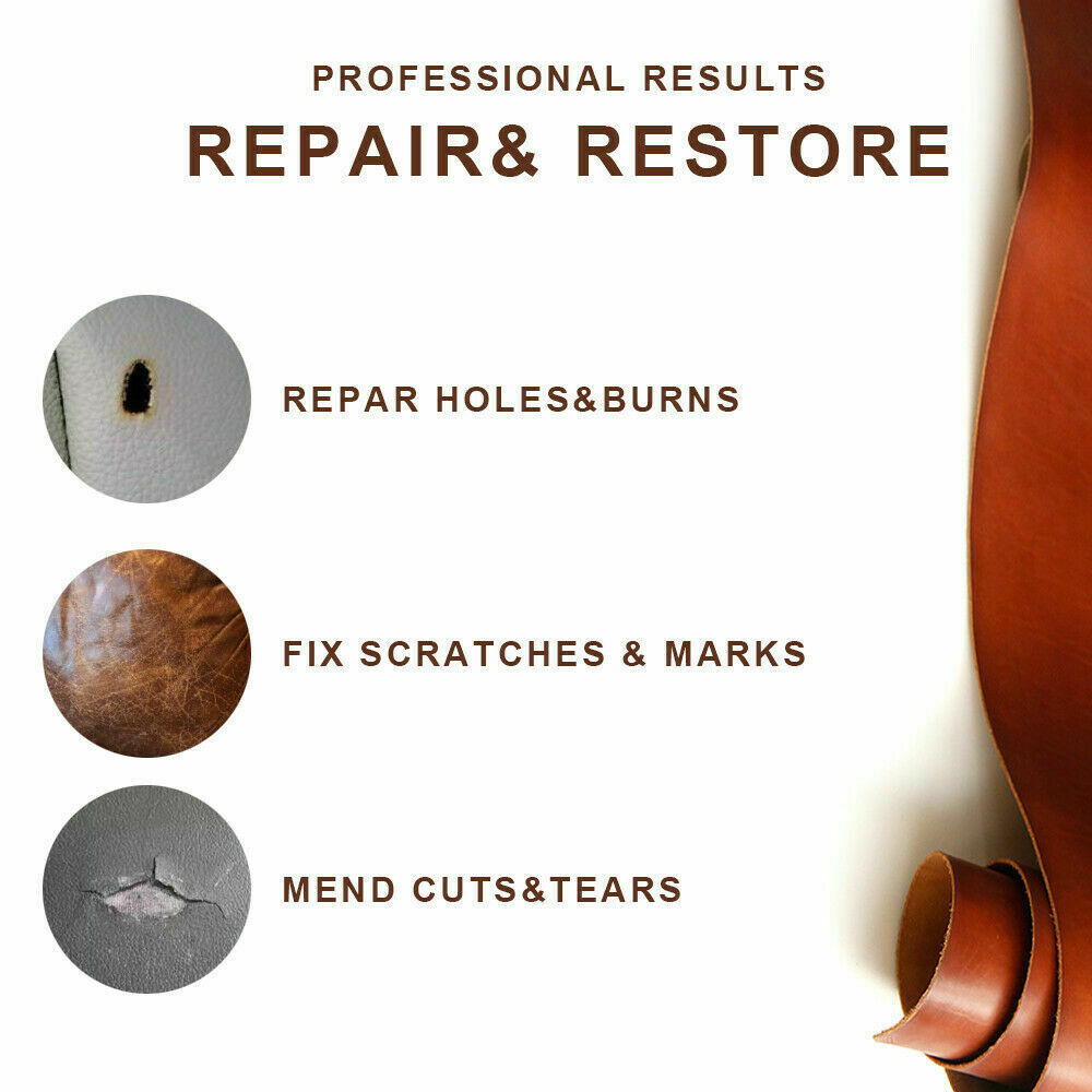 Black Leather and Vinyl Repair Kit - Furniture, Couch, Car Seats, Sofa, Jacket.