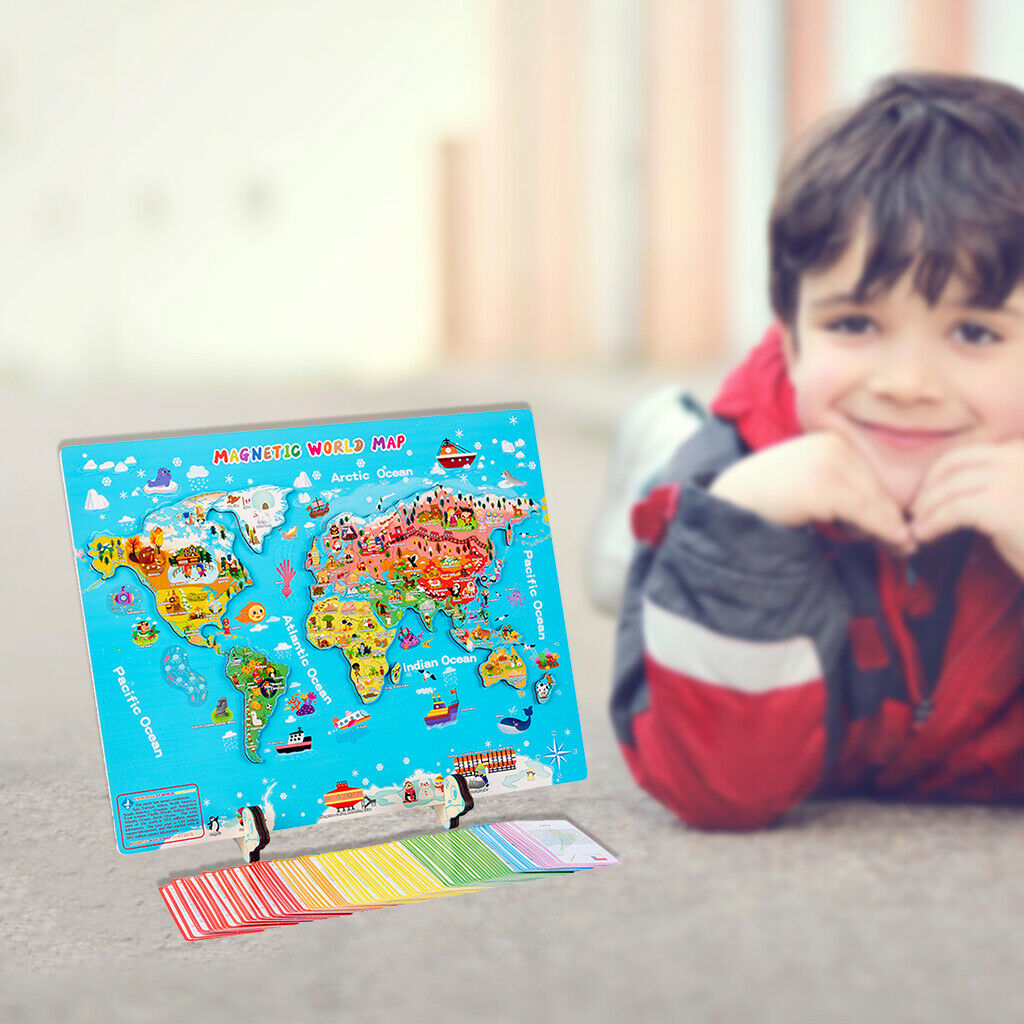 World Map Puzzles Development Geography Building Block Motor Skills Toys