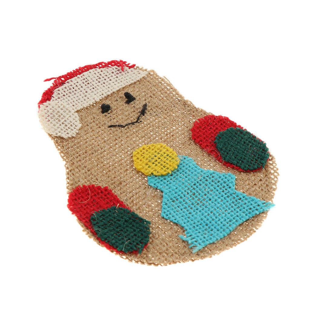 Linen Cutlery Pouch, Santa ClausTableware Fork Bag Pocket Christmas Party Decor