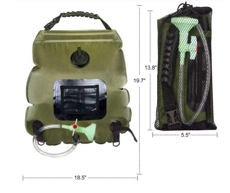 Portable 20L Shower Heating Pipe Bag Solar Water Heater Outdoor Camping Camp