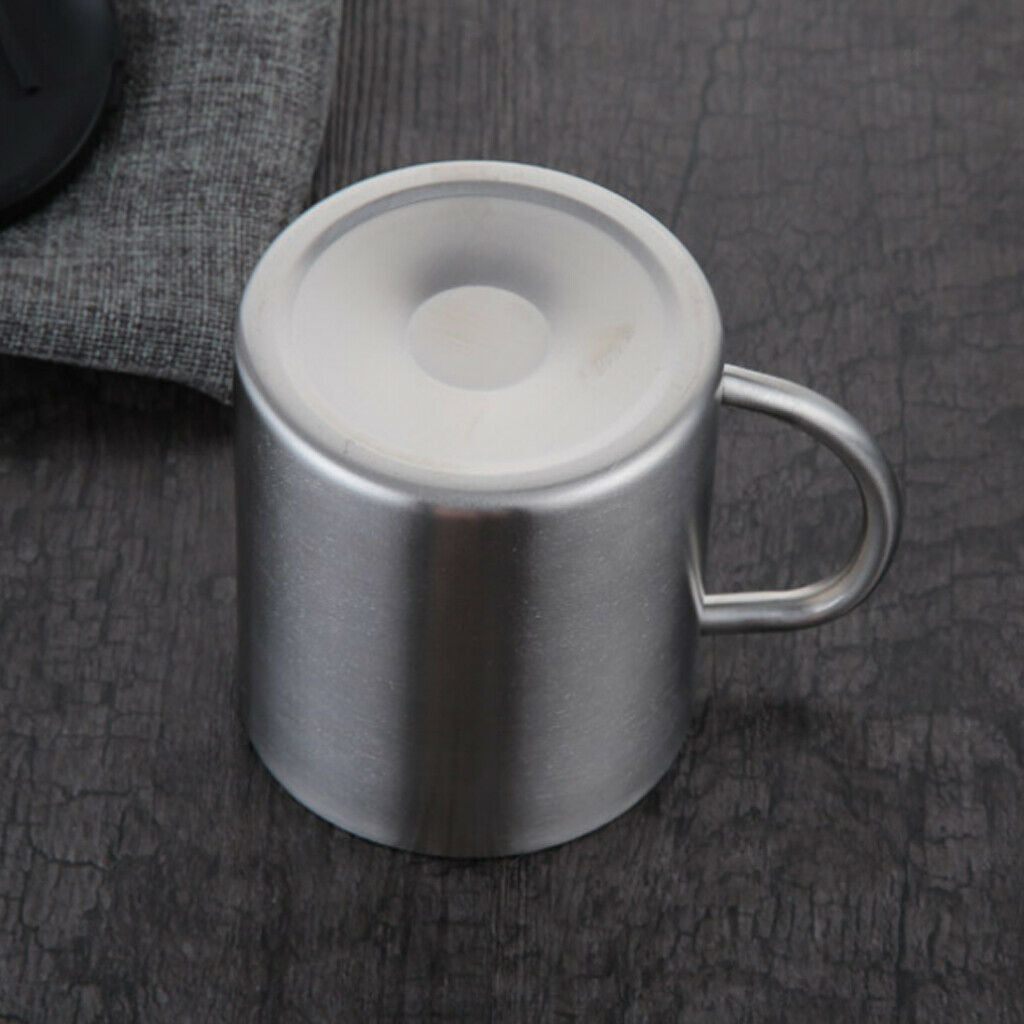 2x Stainless Steel 7.4 Ounce Double Walled Mug Kid's Water Tea Coffee Cup