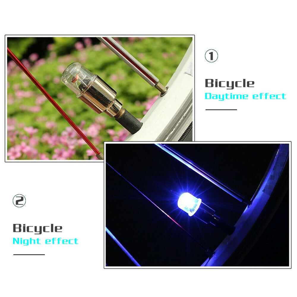 4x LED Dragonfly Car Wheel Tyre Light Lamp Bulbs Tire Air Valve Stem Cap Decors