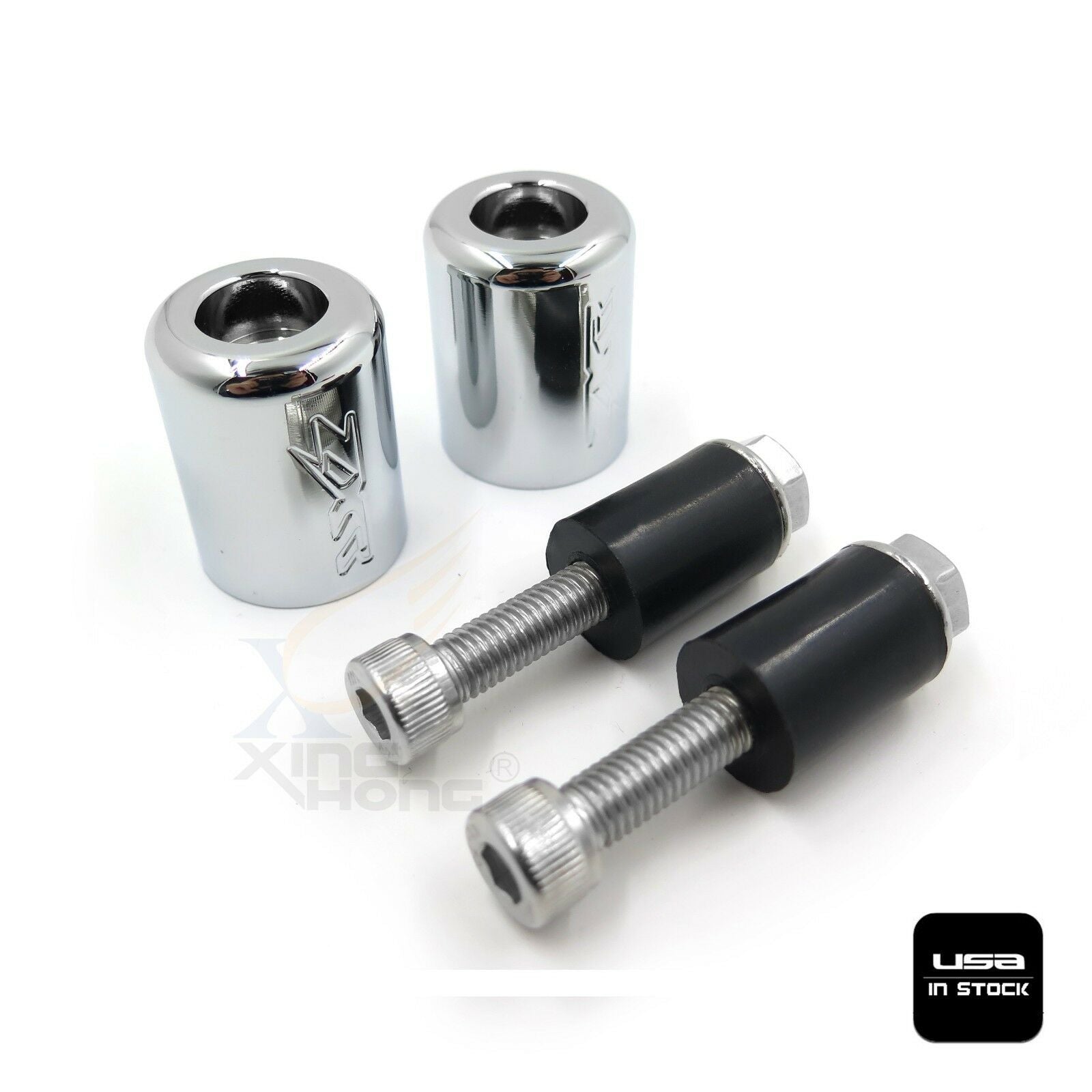 For 94-03 Kawasaki ZX9/ZX9R 99-00 ZRX1100 Chrome Bar Ends Sliders Rubber