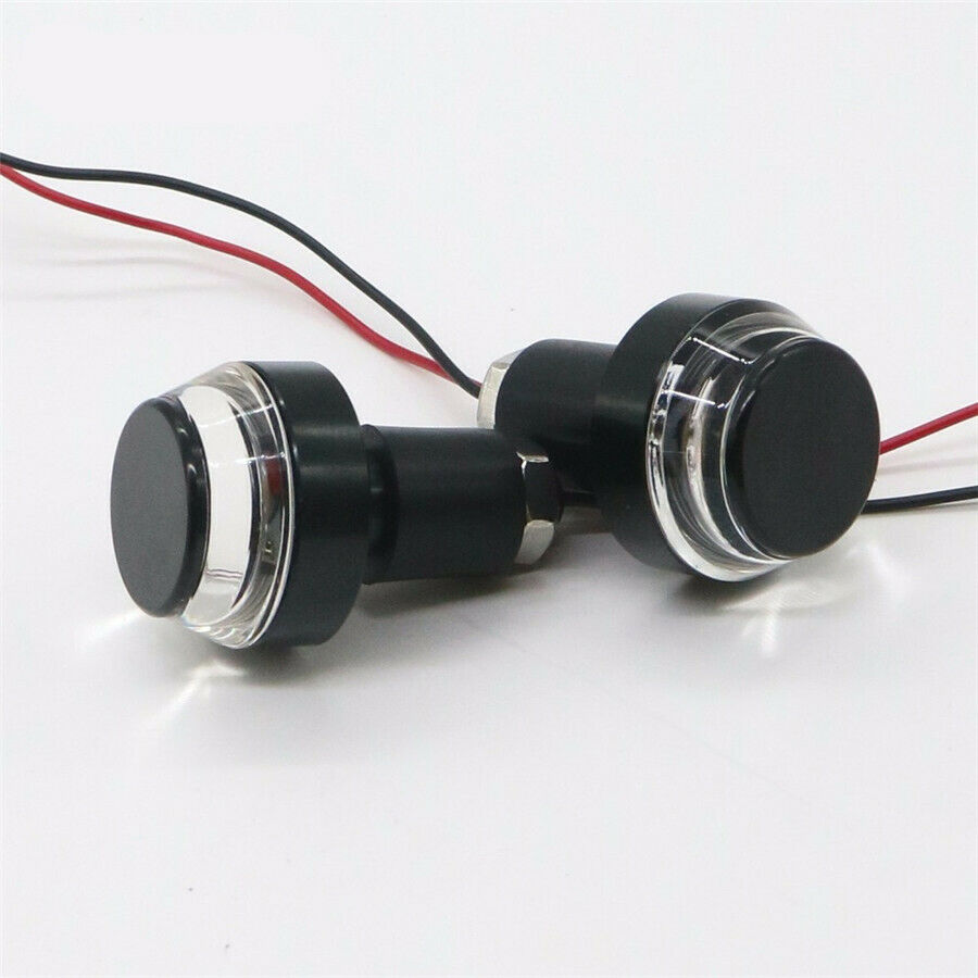 2* Universal  22mm Motorcycle Handlebar Turn Signal Round amber Indicator light