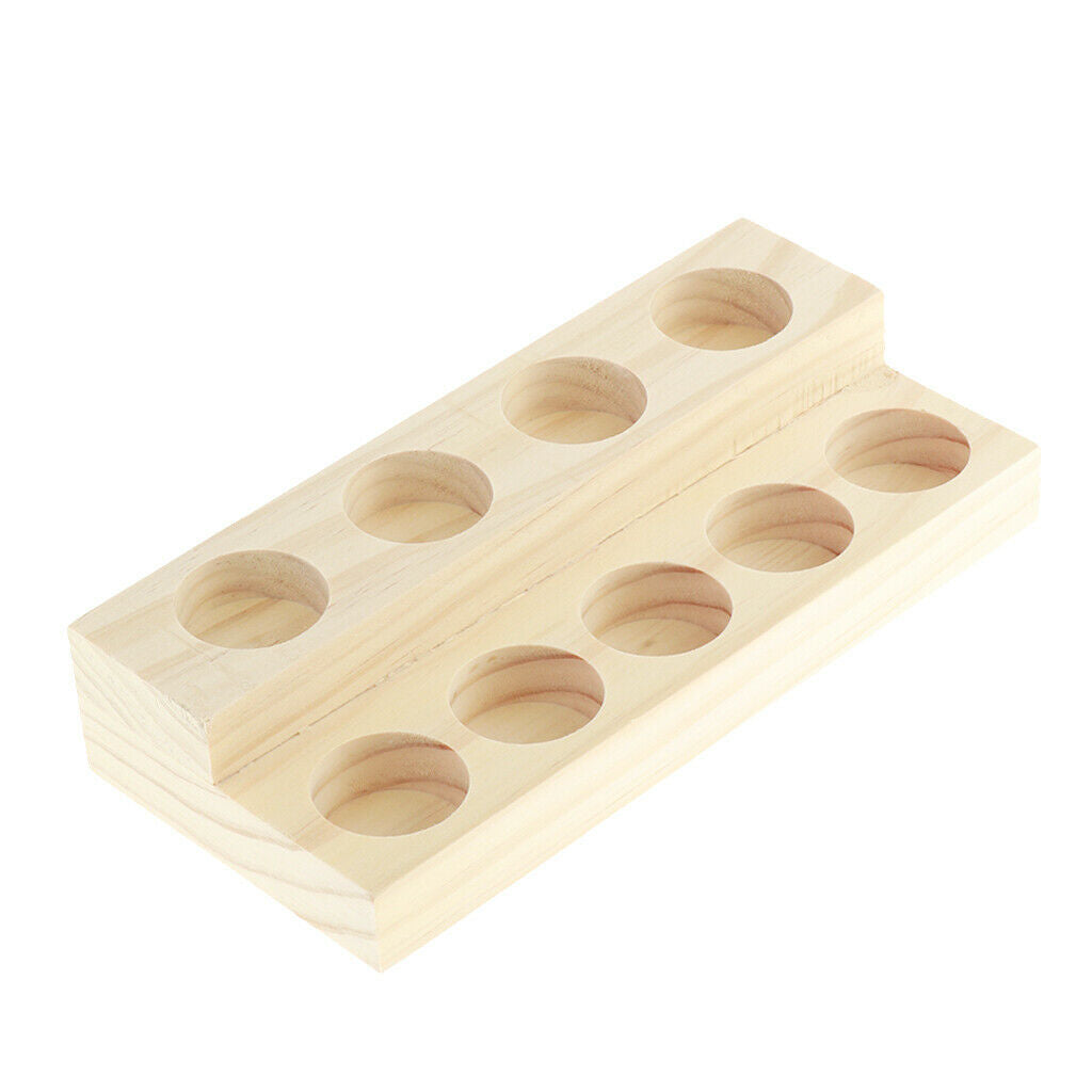 9 Slots Wooden Essential Oil Bag Box Display Rack , Portable Carrying Case
