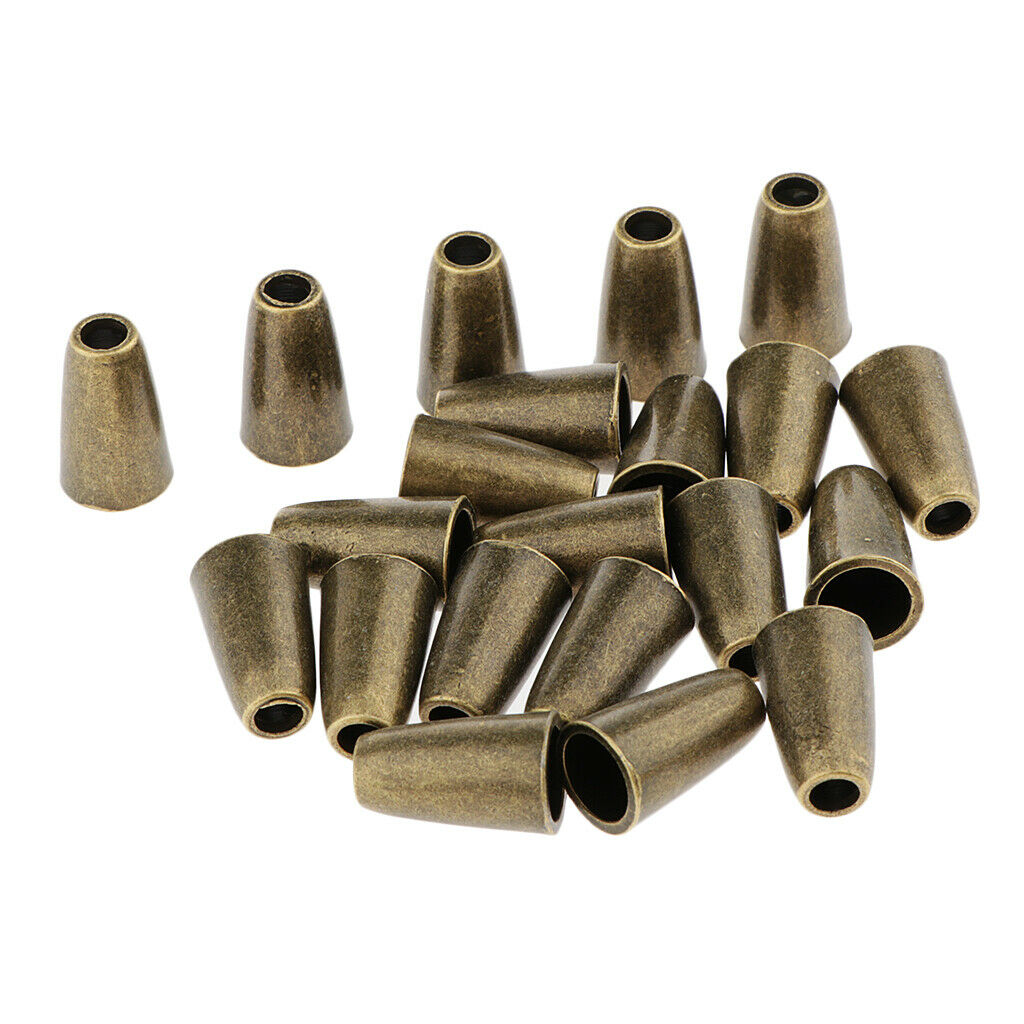 20x Conical Bell Rope Stopper Cord Lock Ends for Clothes Backpack Bronze