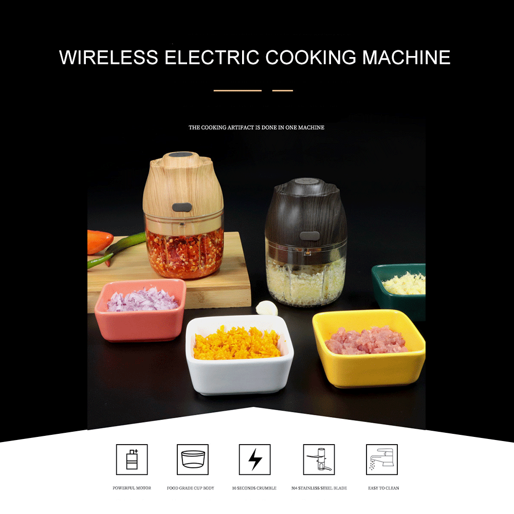 Mini Multi-function Electric Garlic Masher Cooking Machine Wireless Meat Grinder