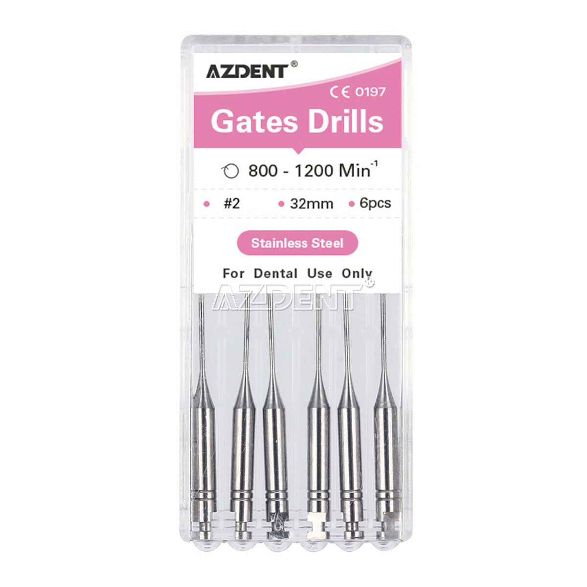 10 X Dental Gates Glidden Drill 32mm 2# Stainless Steel Endo Root Canal 6Pcs/box