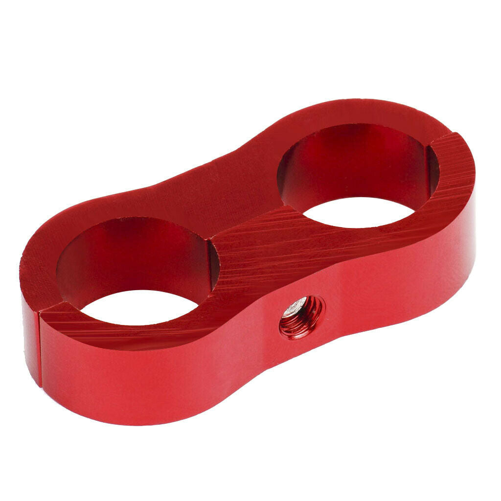 Universal Dual Fuel Hose Separator Clamp Billet Line Clamp AN8 Red