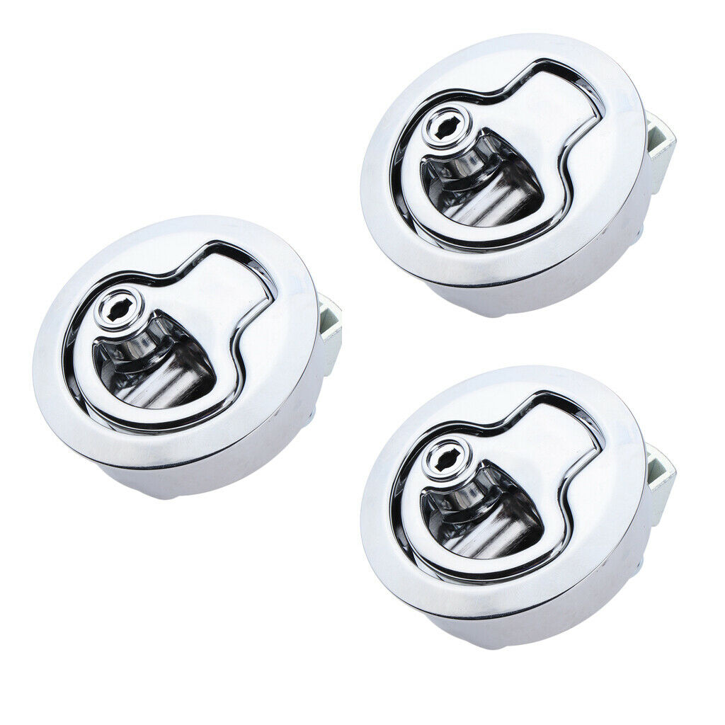 316 Marine Grade Stainless S Round Hatch Flush Boat Hatch Lift Ring&Keys X3