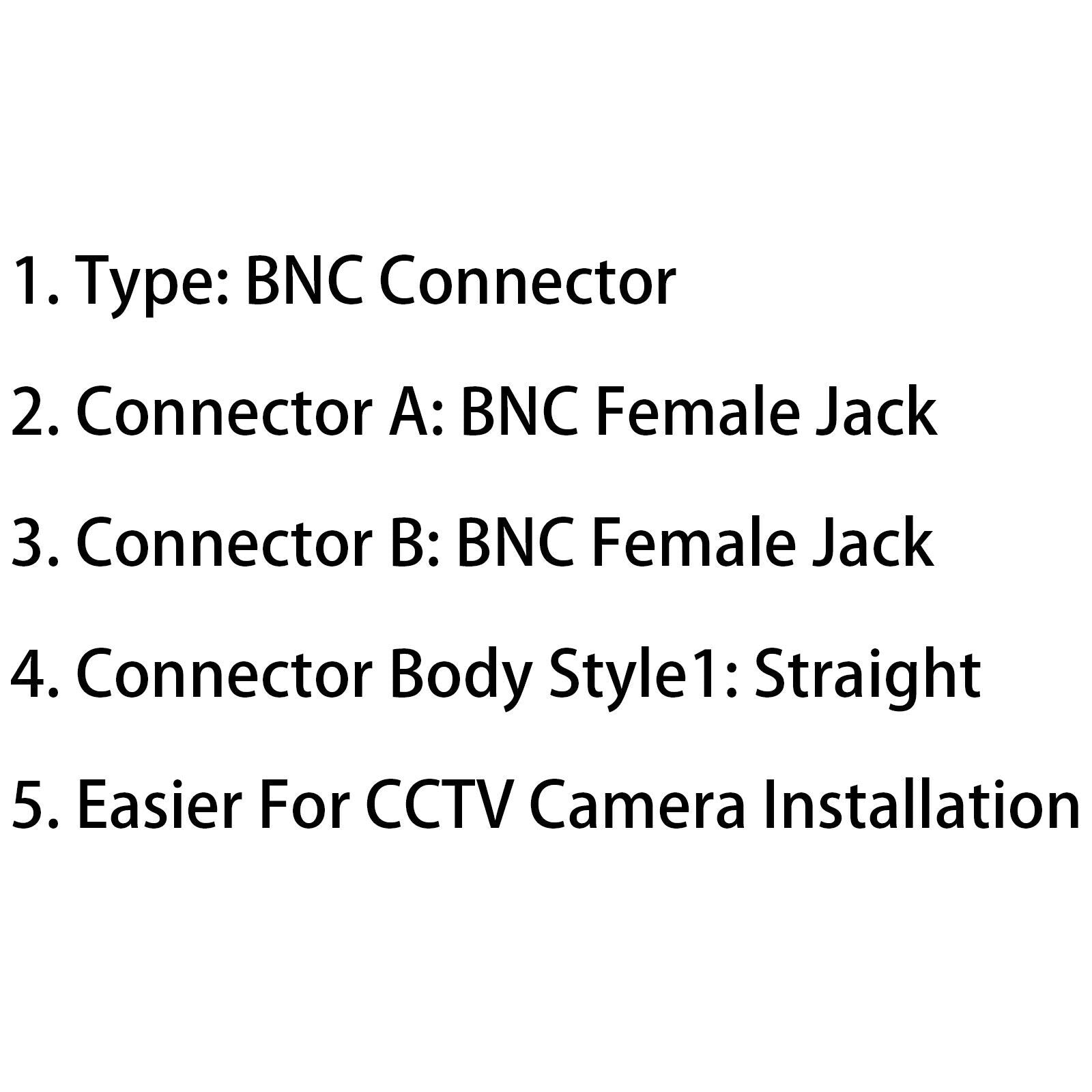 10Pcs BNC Female To BNC Female Connector Coax Adapter Coupler For CCTV Camera